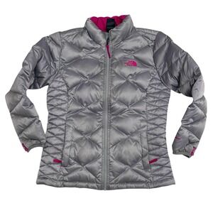 The North Face Jacket Girls Large 14/16 Gray Goose Down 550 Fill Puffer‎ Coat
